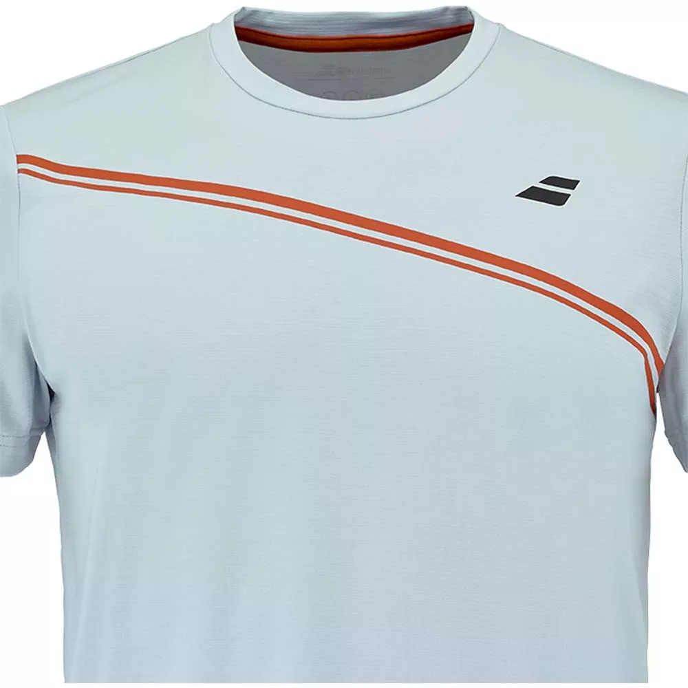 Babolat Play Crew Neck Wit / Blauw T-Shirt