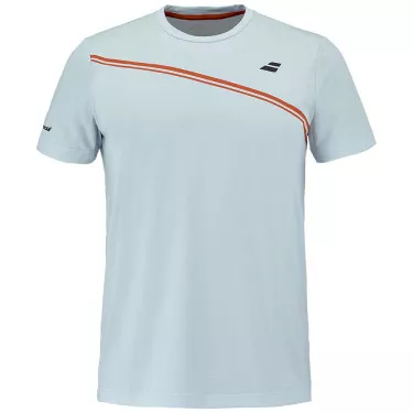 Babolat Play Crew Neck Wit / Blauw T-Shirt