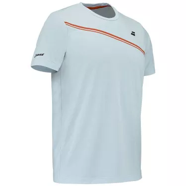 Babolat Play Crew Neck Wit / Blauw T-Shirt