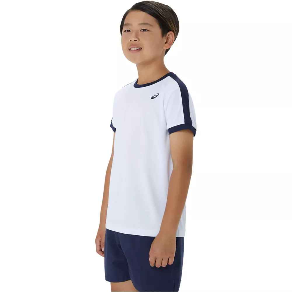 T-Shirt Asics Jongens Cr&egrave;me / Blauw