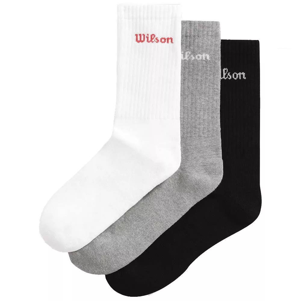 Wilson Crew Logo sokken 3-pack wit / grijs / zwart