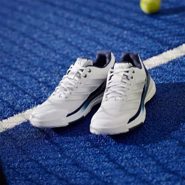Adidas Crazyquick Boost padelschoenen wit / marineblauw