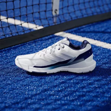 Adidas Crazyquick Boost padelschoenen wit / marineblauw