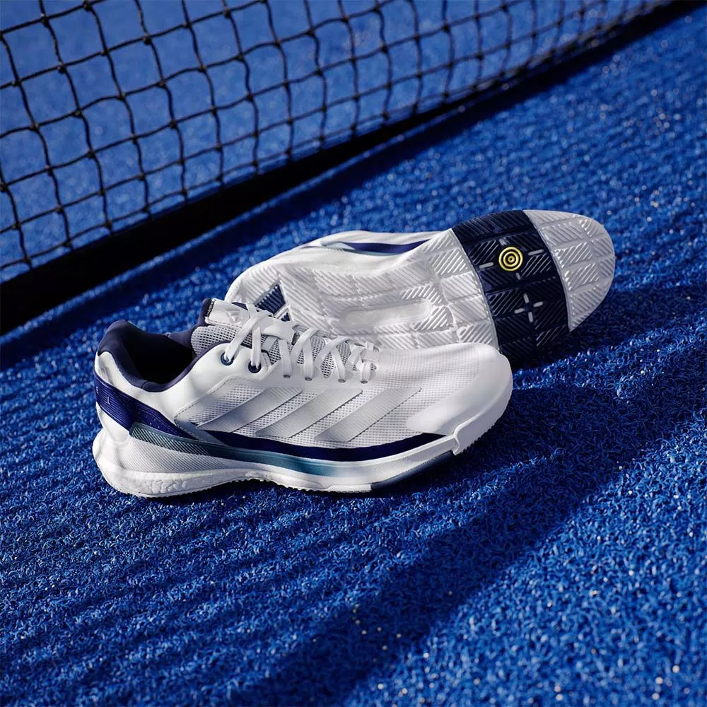Adidas Crazyquick Boost padelschoenen wit / marineblauw