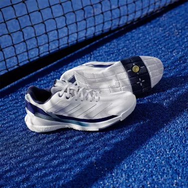 Adidas Crazyquick Boost padelschoenen wit / marineblauw