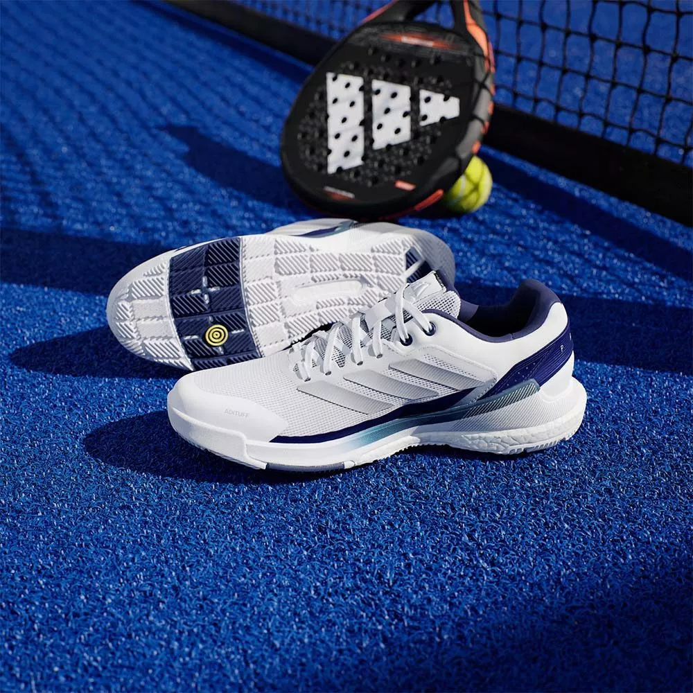 Adidas Crazyquick Boost padelschoenen wit / marineblauw