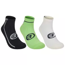 Bullpadel sokken zwart / wit / groen (3 paar)