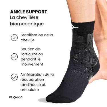 Floky Ankle Support enkelbrace links zwart