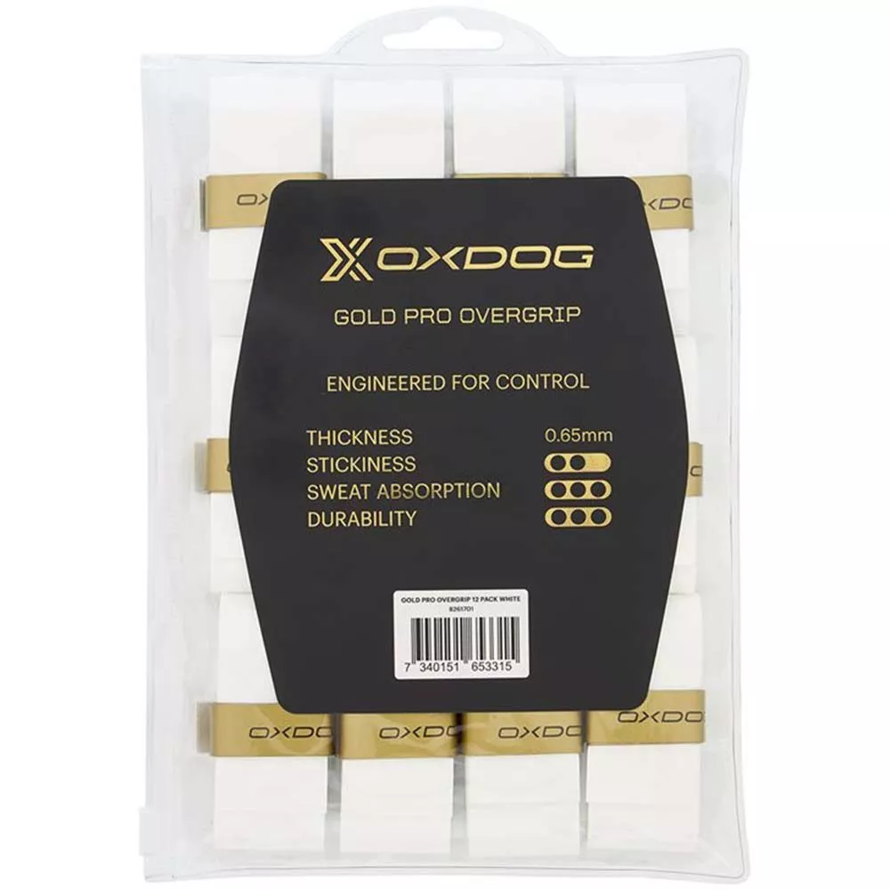 Oxdog Gold Pro overgrips wit x12