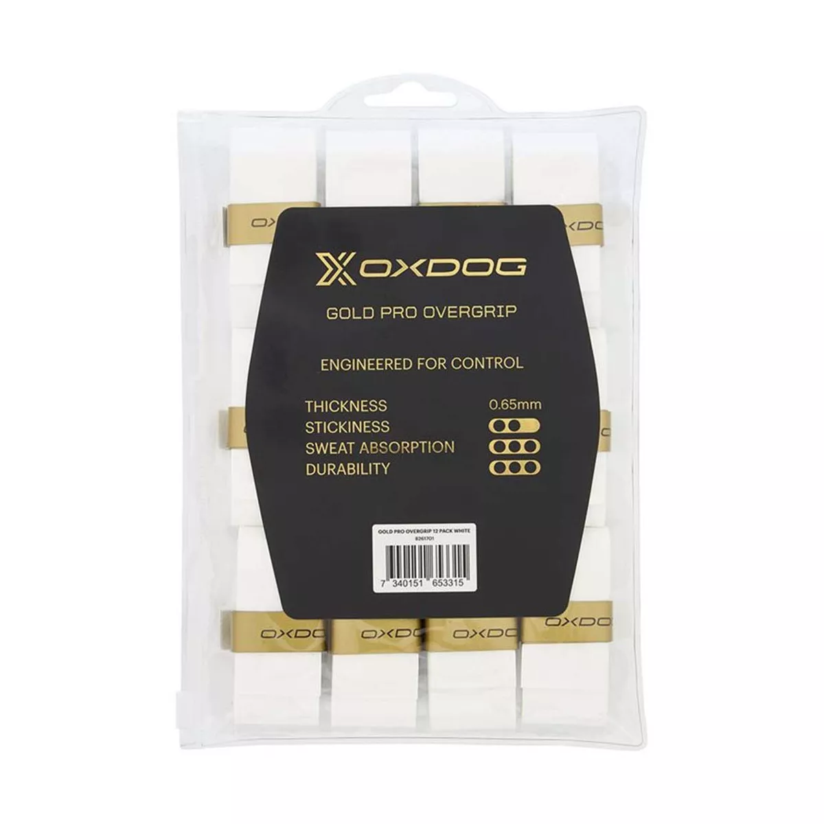 Oxdog Gold Pro overgrips wit x12