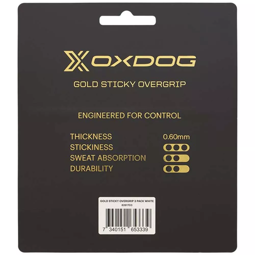 Oxdog Gold Sticky Overgrips Wit x 3