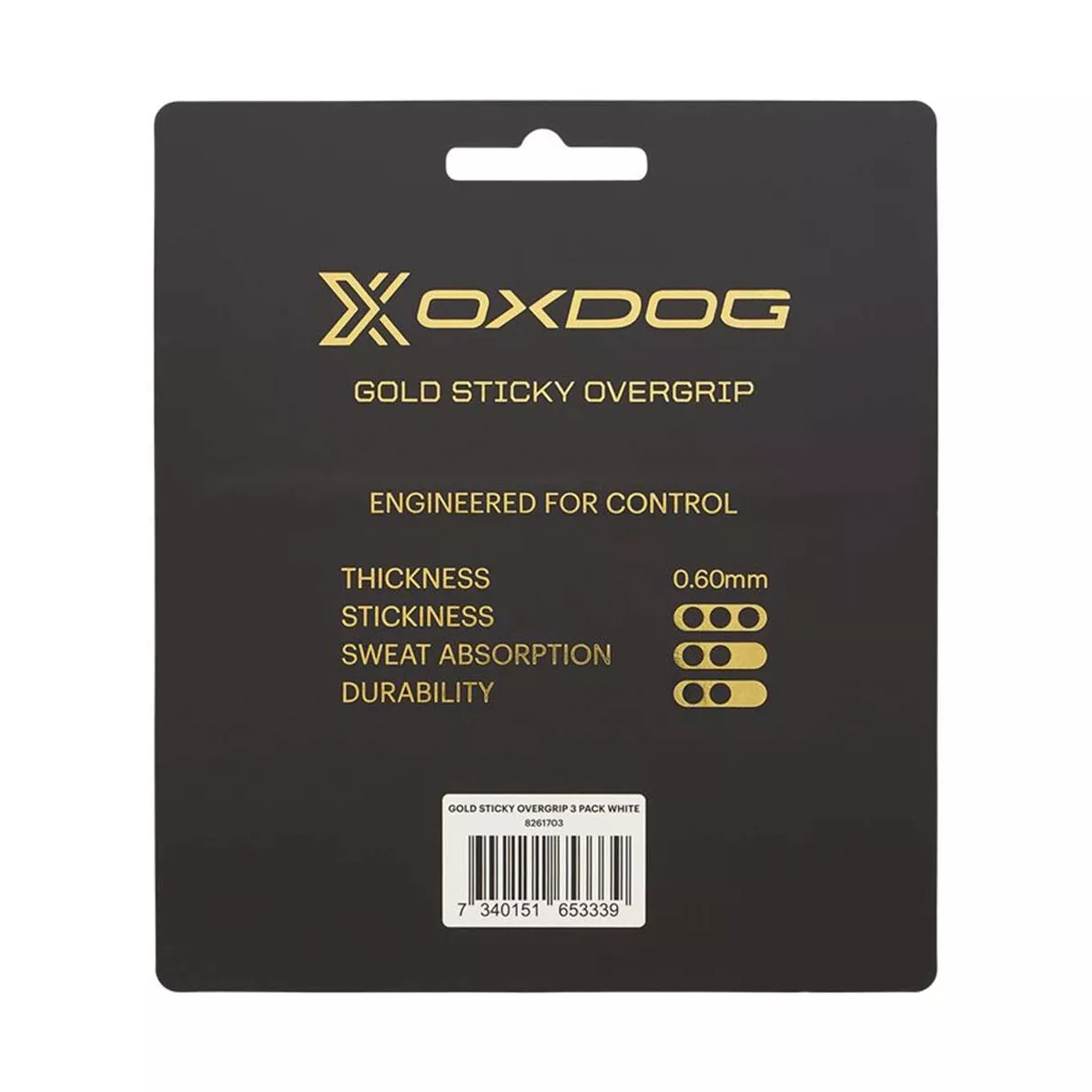 Oxdog Gold Sticky Overgrips Wit x 3