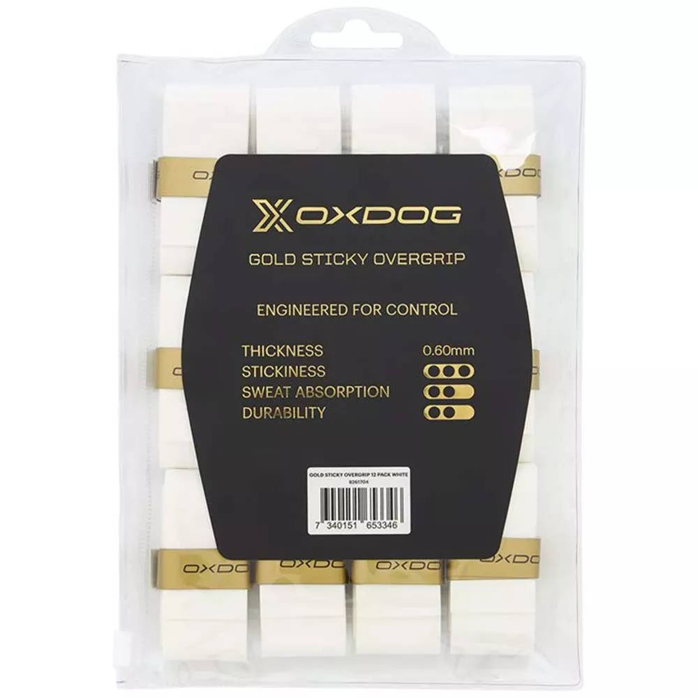 Oxdog Gold Sticky overgrips wit x12