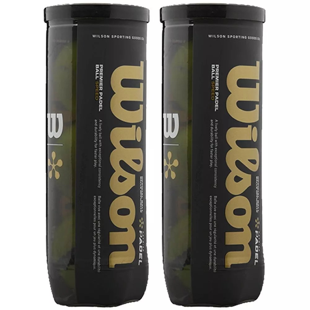Wilson Premier Padel Speed padelballen, set van 2 tubes van 3 ballen
