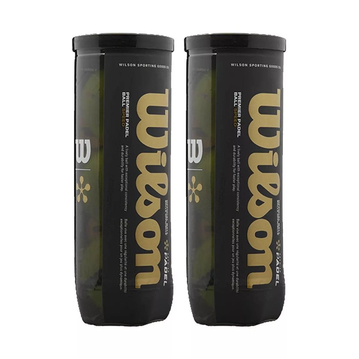 Wilson Premier Padel Speed padelballen, set van 2 tubes van 3 ballen
