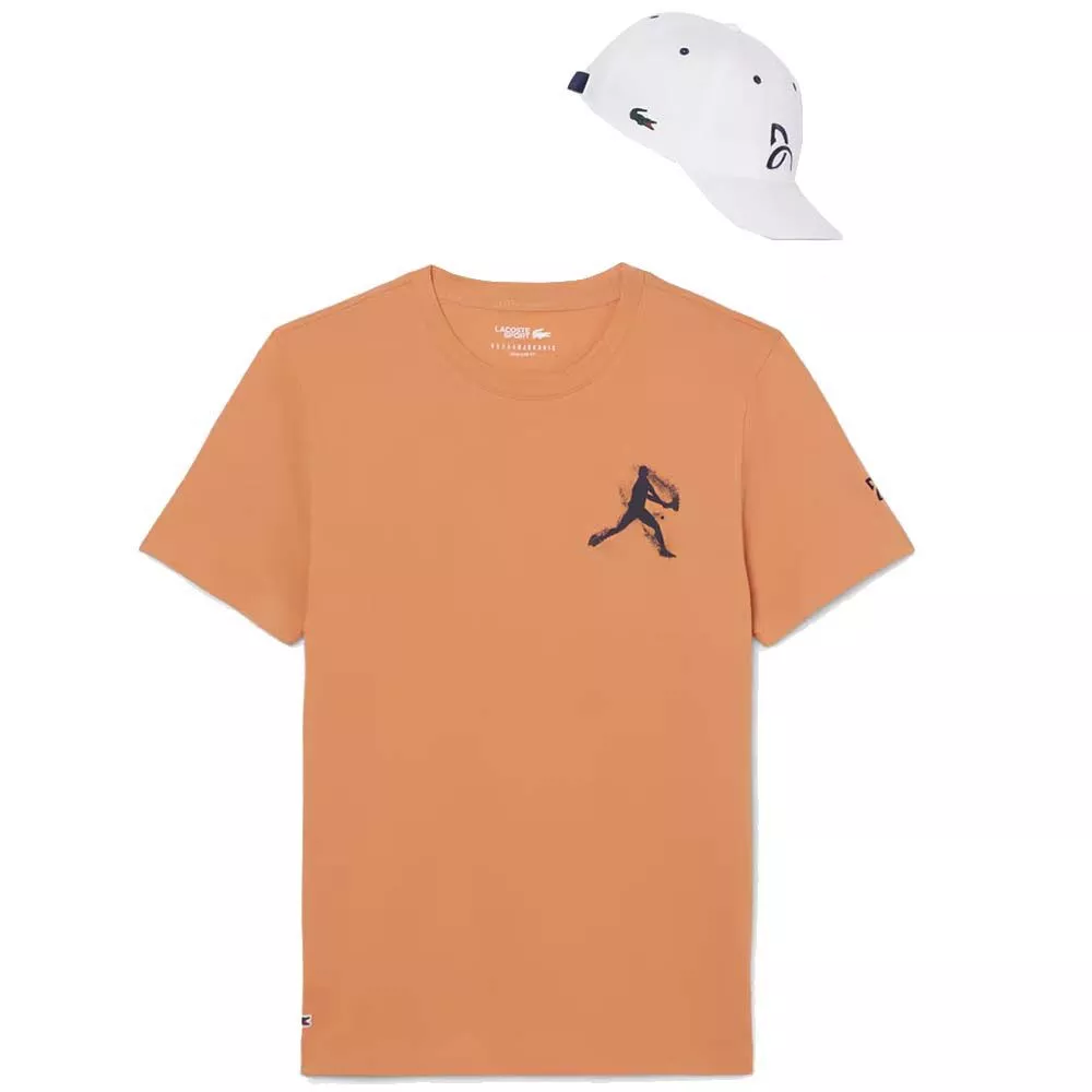 Lacoste Tennis x Novak Djokovic pack T-shirt + pet oranje