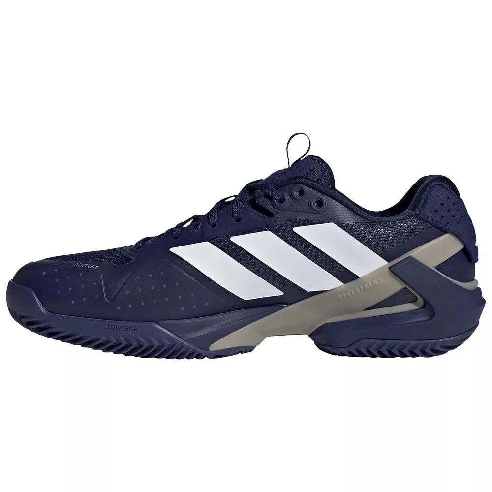 Adidas Adizero Ubersonic 5 tennisschoenen gravel marineblauw
