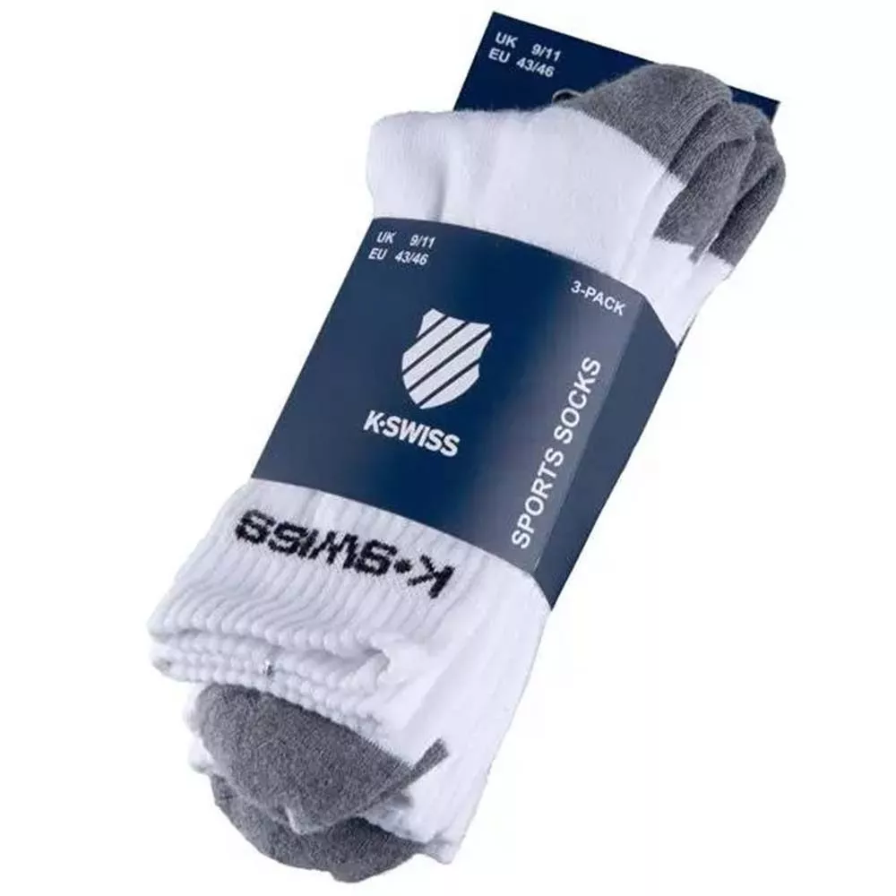 K-Swiss Sport Crew 3-pack sokken wit / zwart