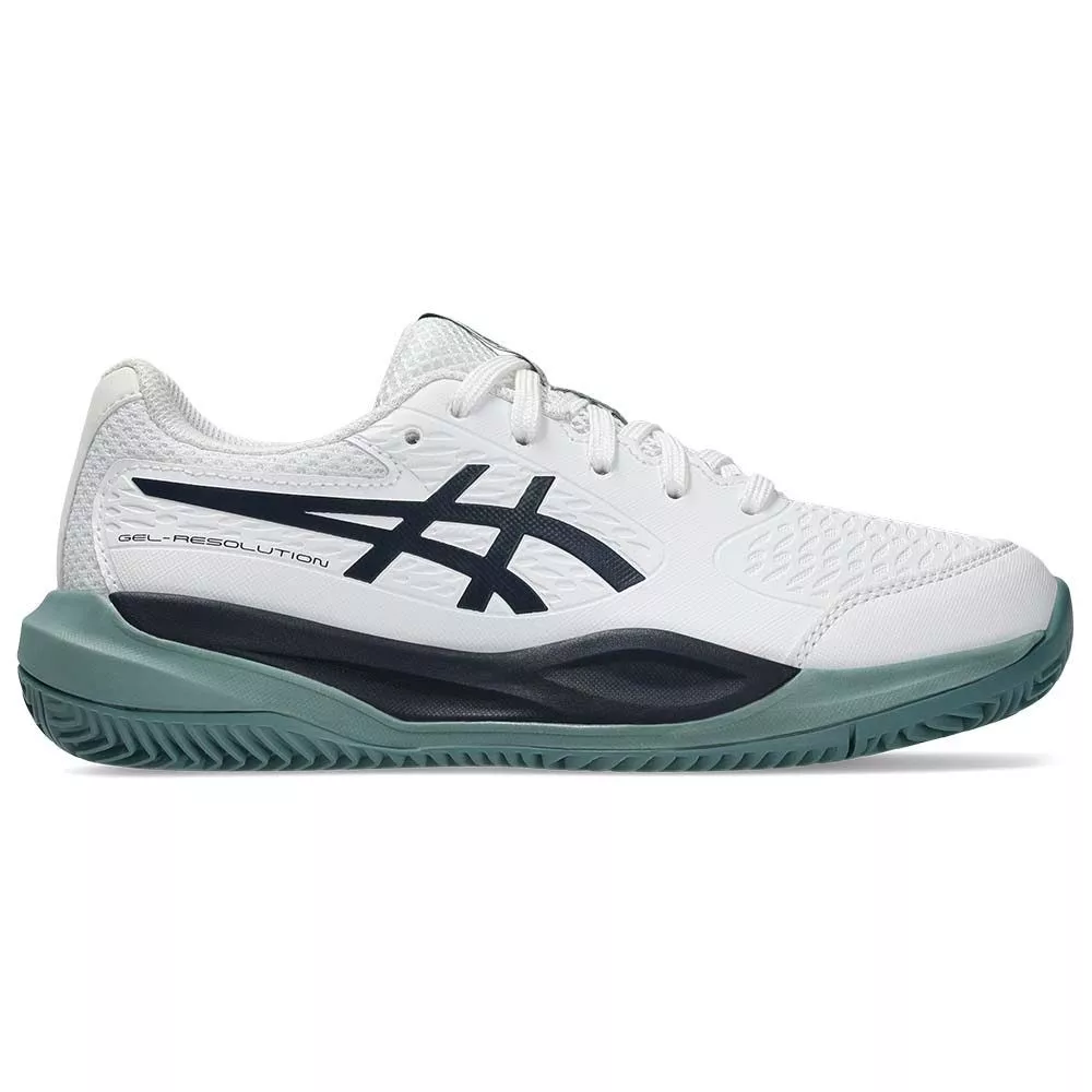 Asics Gel Resolution X GS tennisschoenen gravel junior wit / nachtblauw