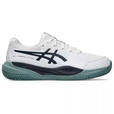 Asics Gel Resolution X GS tennisschoenen gravel junior wit / nachtblauw
