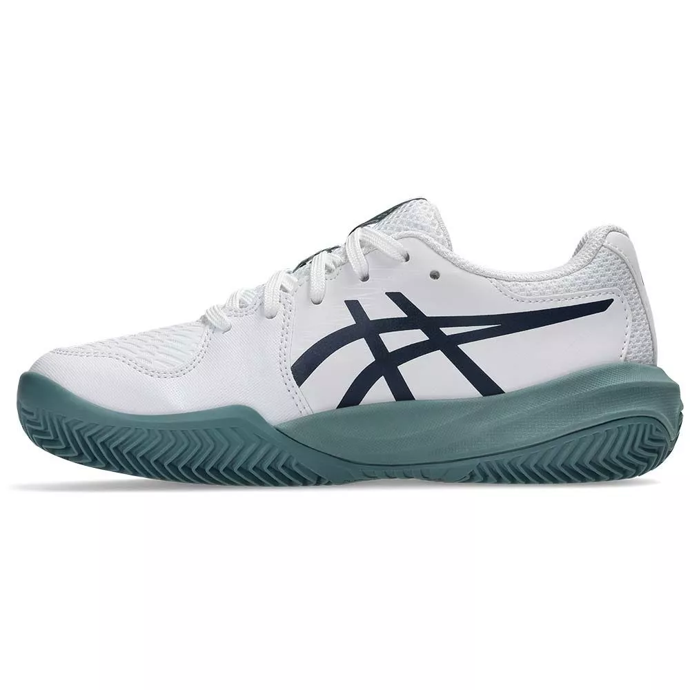 Asics Gel Resolution X GS tennisschoenen gravel junior wit / nachtblauw