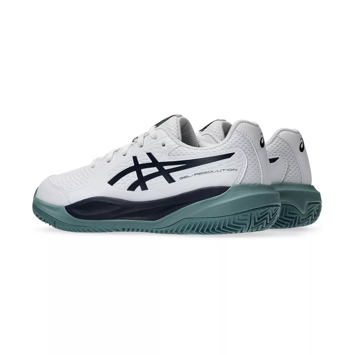 Asics Gel Resolution X GS tennisschoenen gravel junior wit / nachtblauw