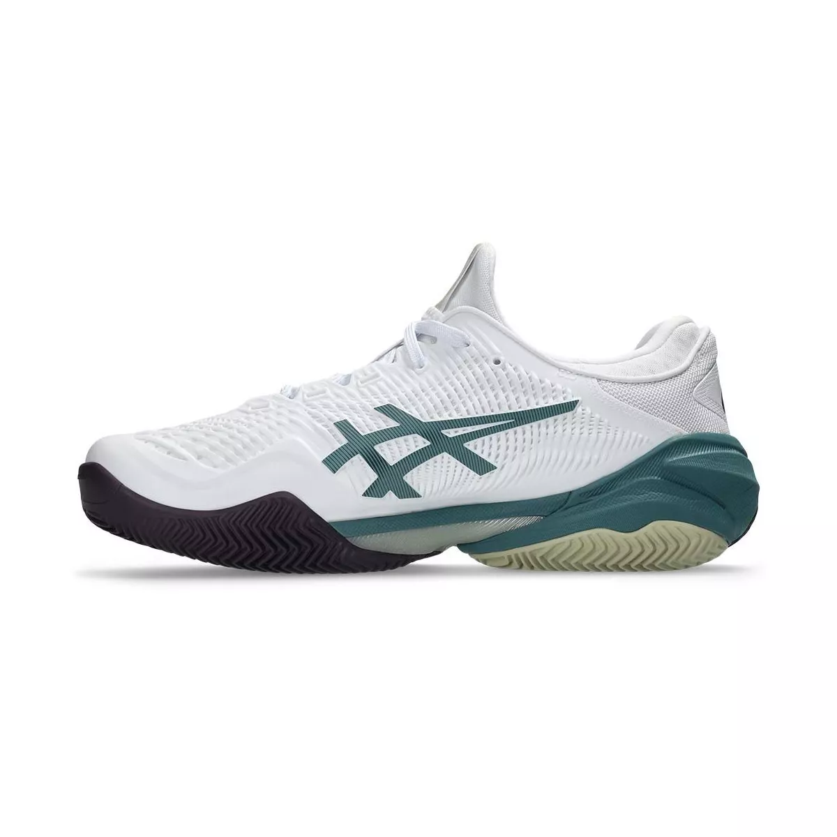 Asics Gel Court FF 3 tennisschoenen gravel wit / groen