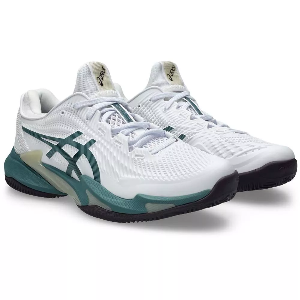 Asics Gel Court FF 3 tennisschoenen gravel wit / groen