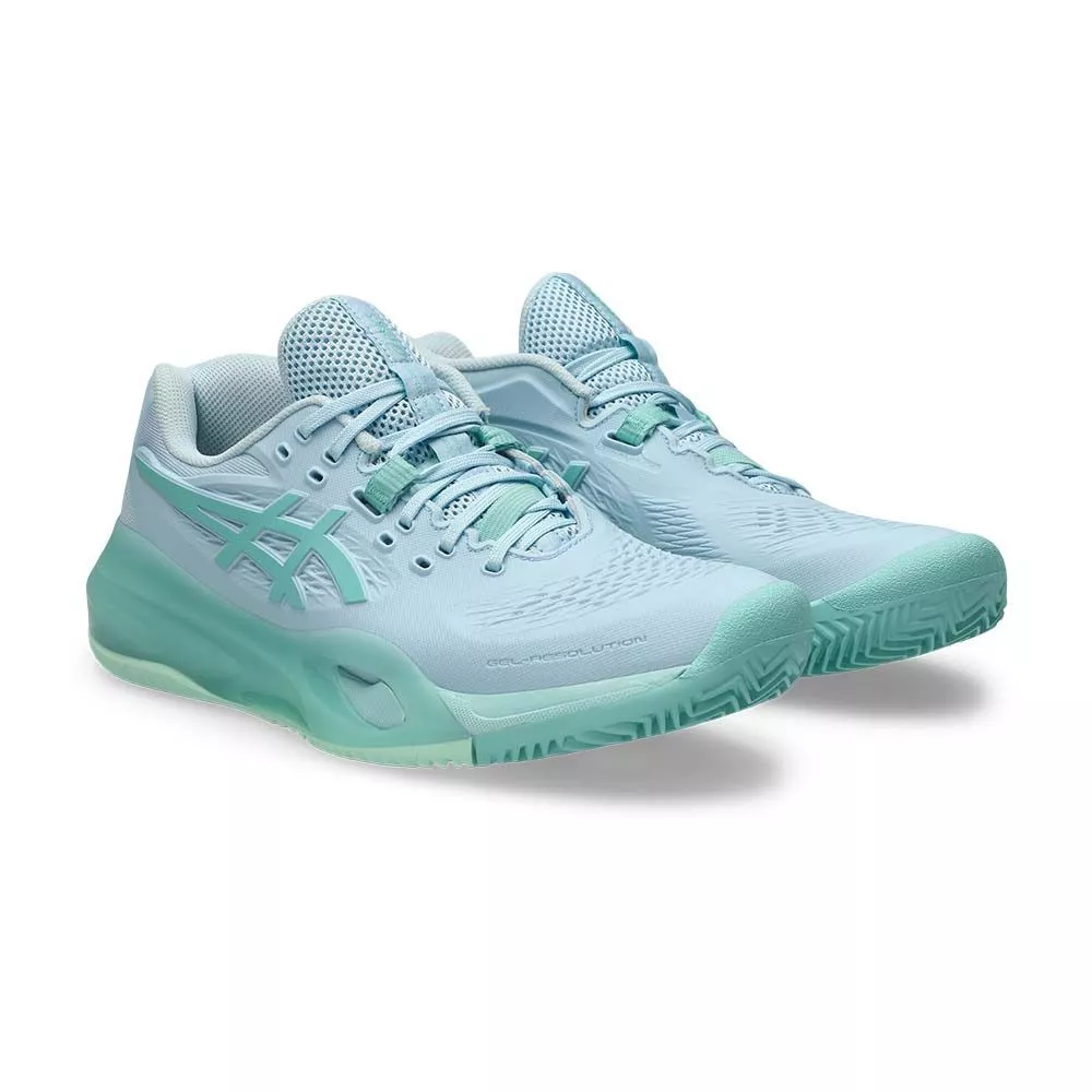 Asics Gel Resolution X tennisschoenen gravel dames pastelblauw / groen