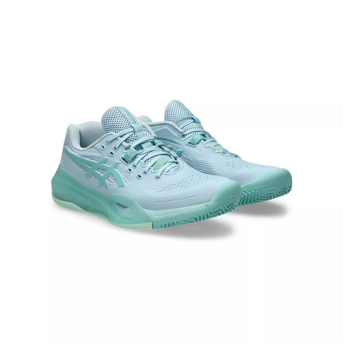 Asics Gel Resolution X tennisschoenen gravel dames pastelblauw / groen