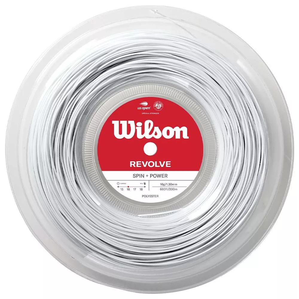 Wilson Revolve tennissnaar wit rol 200 m