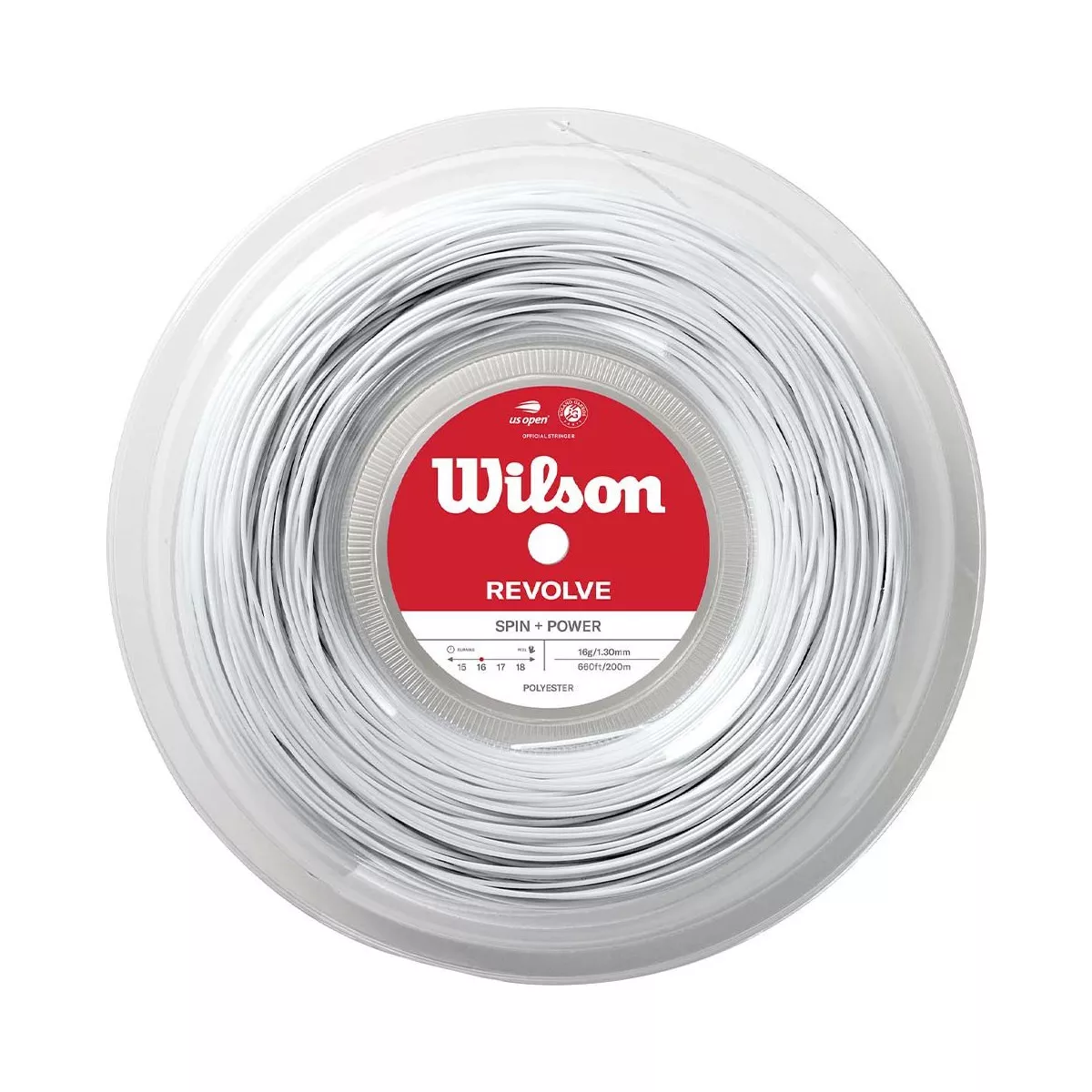 Wilson Revolve tennissnaar wit rol 200 m