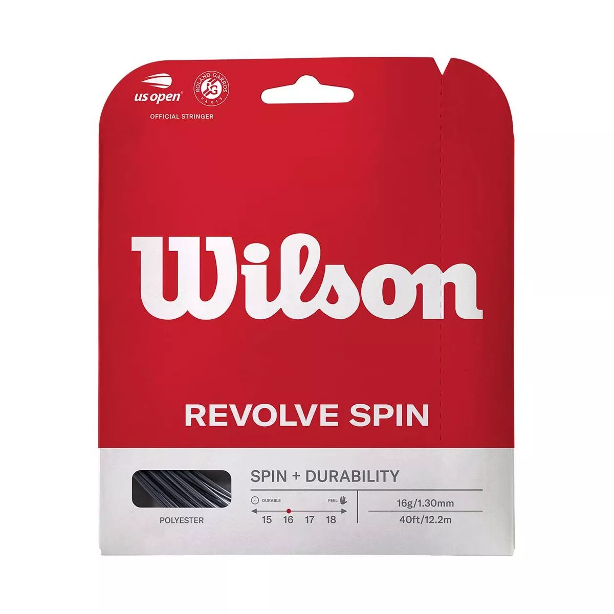 Wilson Revolve Spin tennissnaar grijs 12 m
