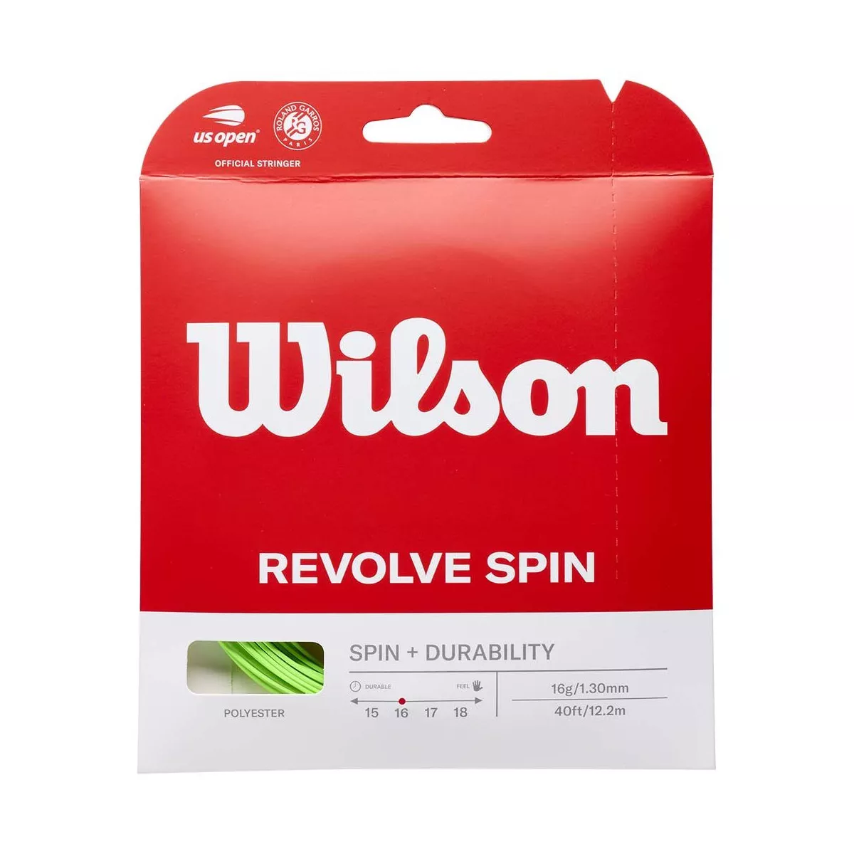 Wilson Revolve Spin tennissnaar groen 12 m