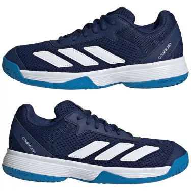 Adidas Courtflash tennisschoenen junior donkerblauw