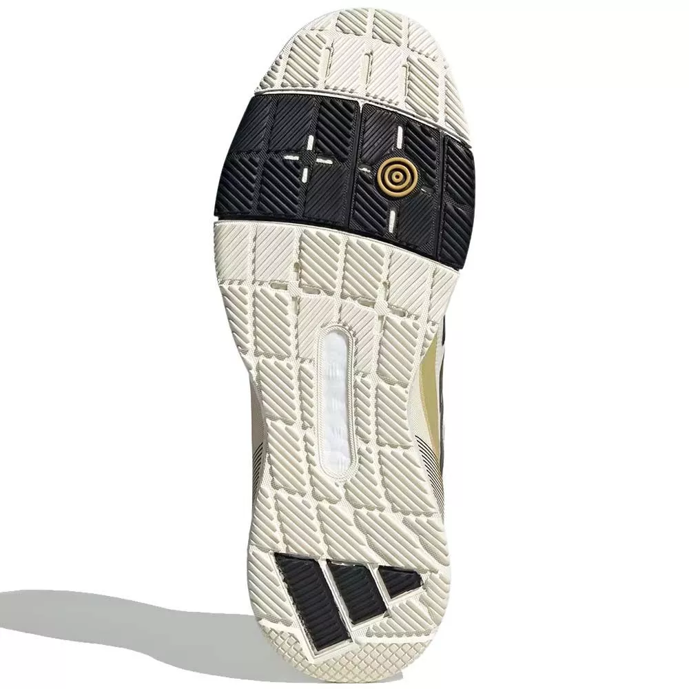 Adidas Crazyquick Boost padelschoenen wit / zwart / goud