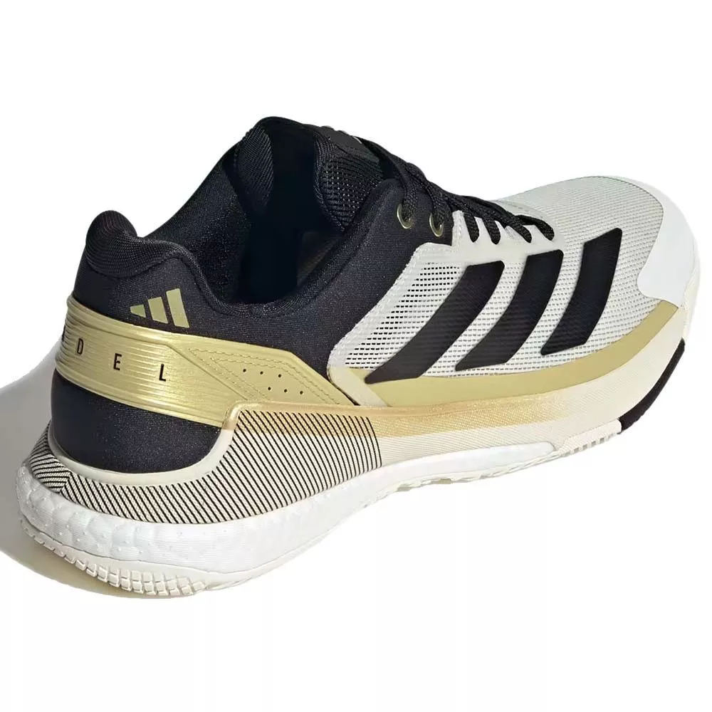 Adidas Crazyquick Boost padelschoenen wit / zwart / goud