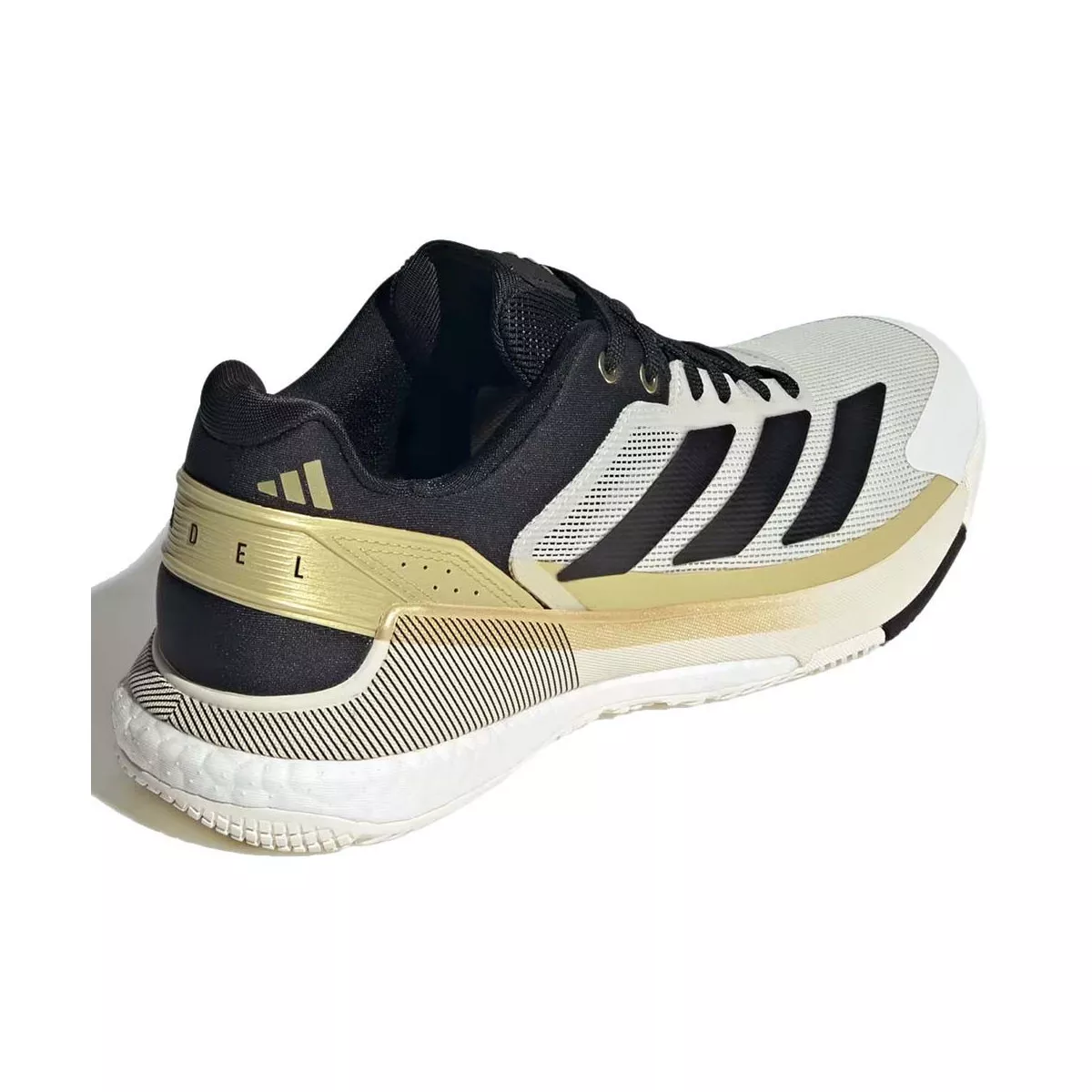 Adidas Crazyquick Boost padelschoenen wit / zwart / goud
