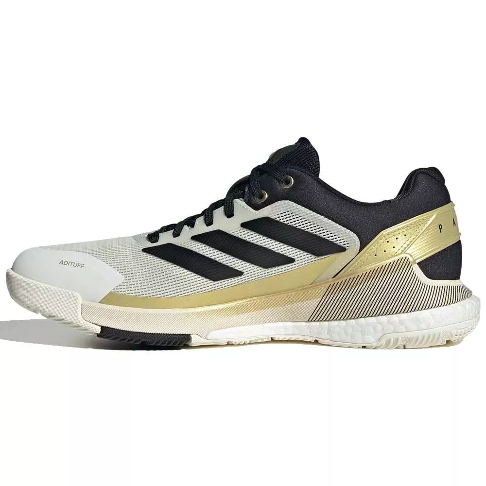 Adidas Crazyquick Boost padelschoenen wit / zwart / goud