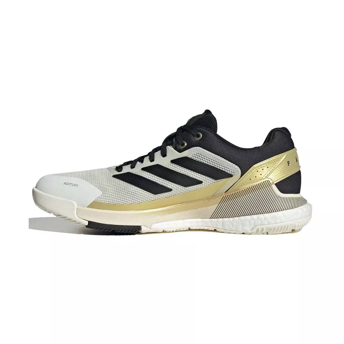 Adidas Crazyquick Boost padelschoenen wit / zwart / goud