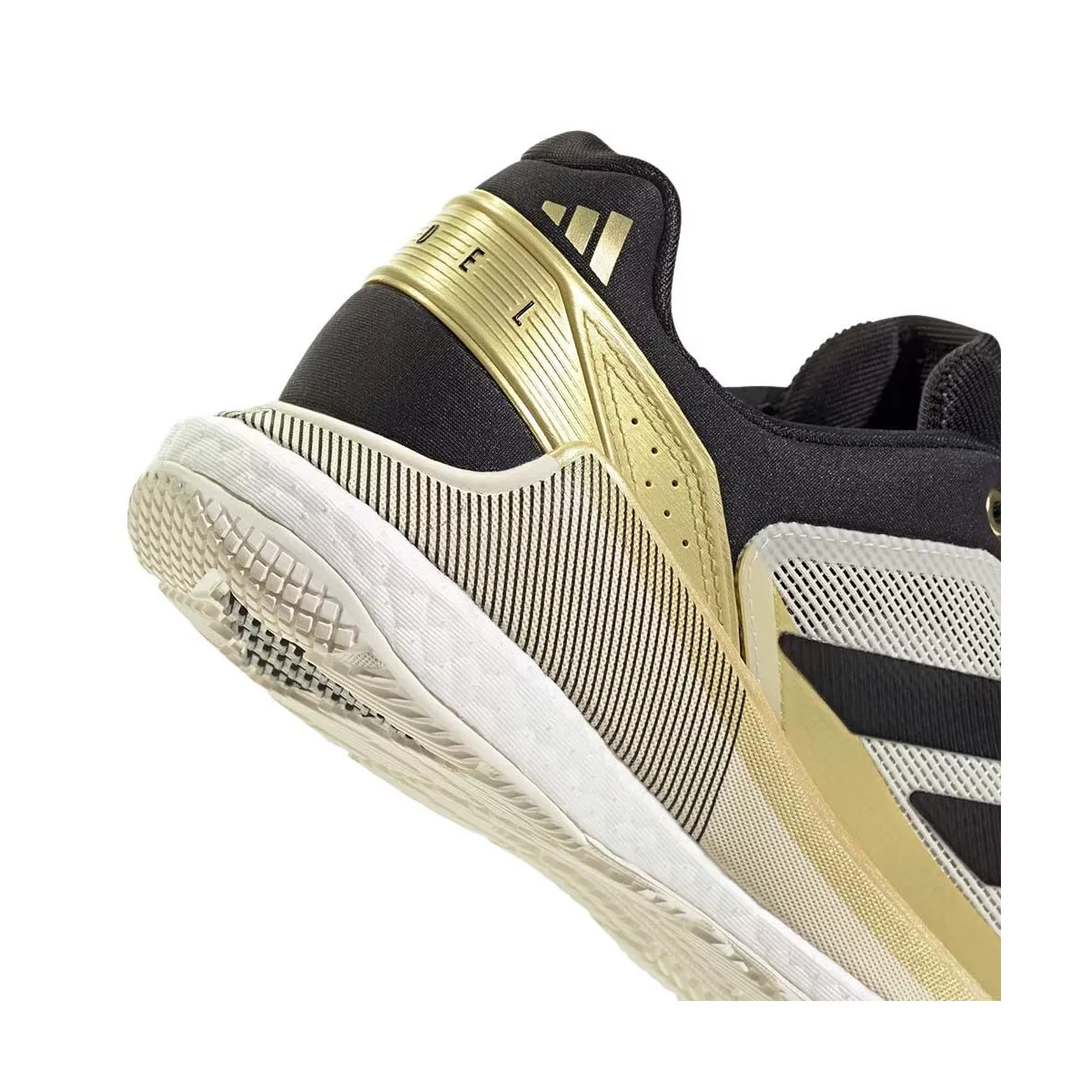 Adidas Crazyquick Boost padelschoenen wit / zwart / goud