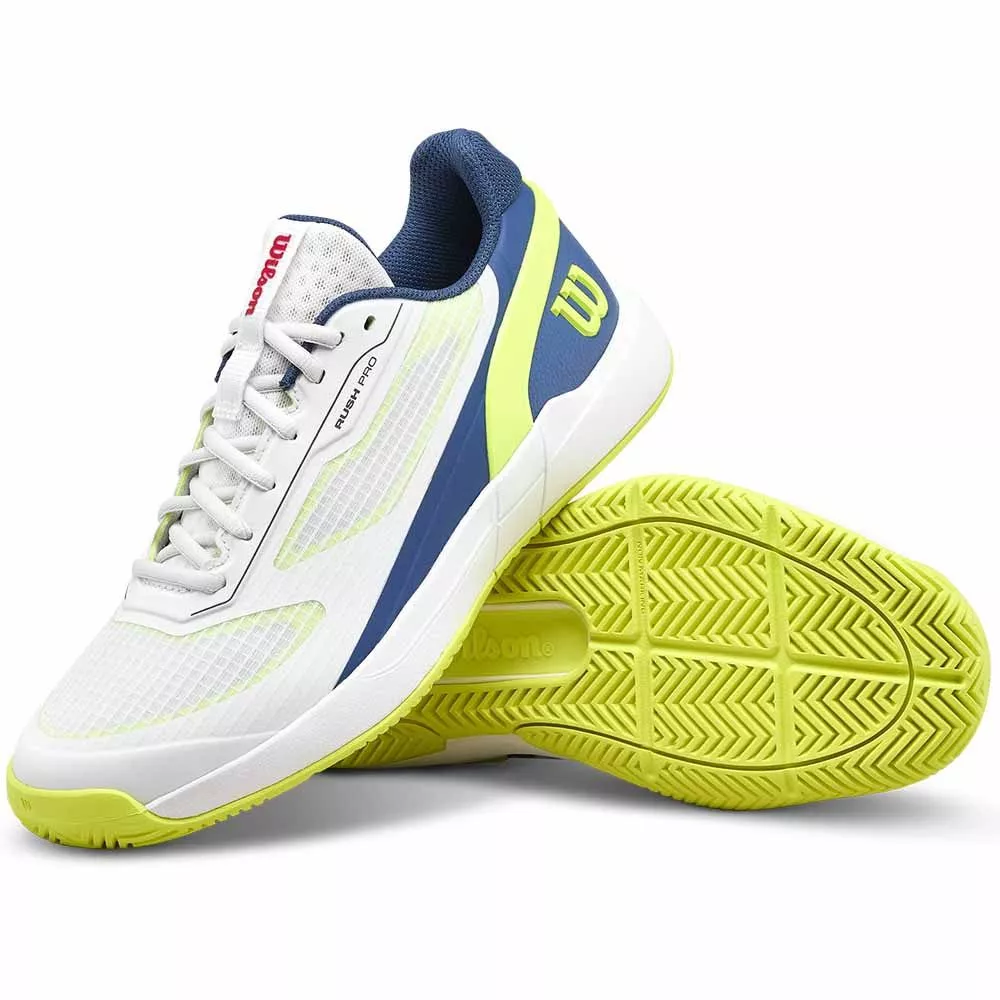 Wilson Rush Pro 5 Junior tennisschoenen wit / blauw / geel