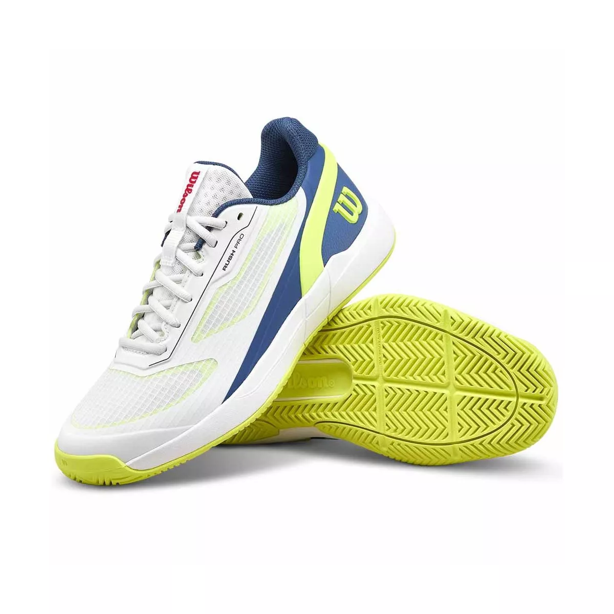 Wilson Rush Pro 5 Junior tennisschoenen wit / blauw / geel