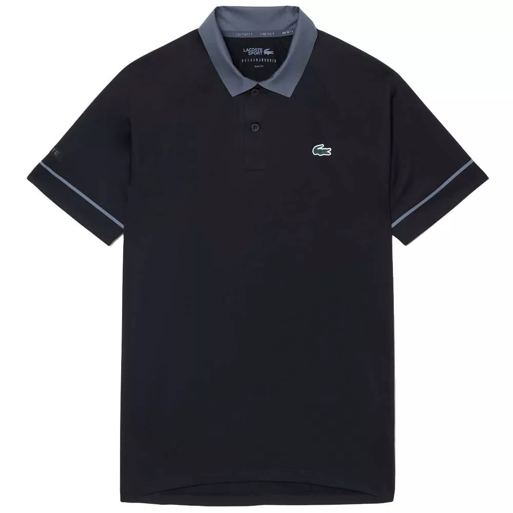 Lacoste Tennis Polo Novak Djokovic On Court Zwart/Grijs