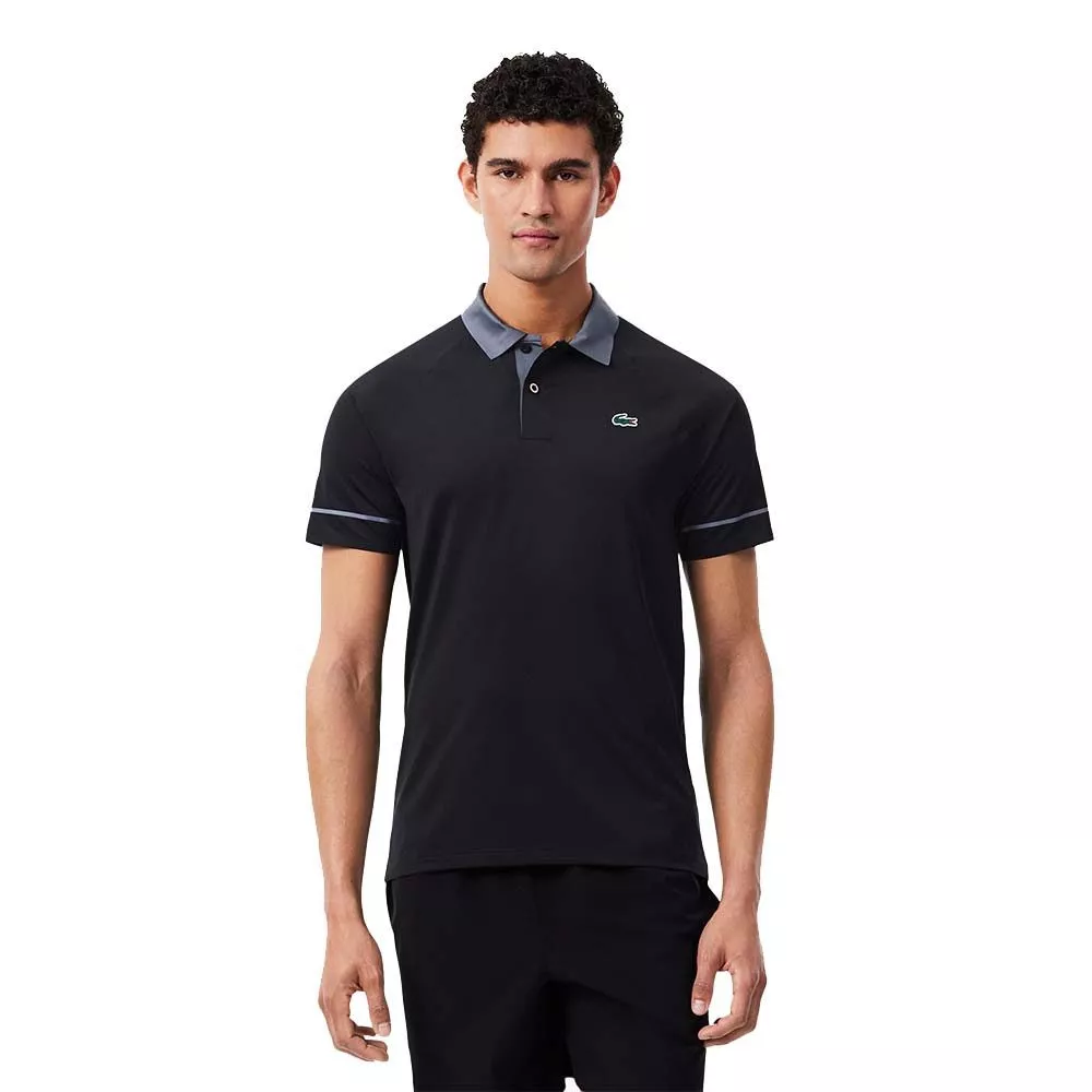 Lacoste Tennis Polo Novak Djokovic On Court Zwart/Grijs