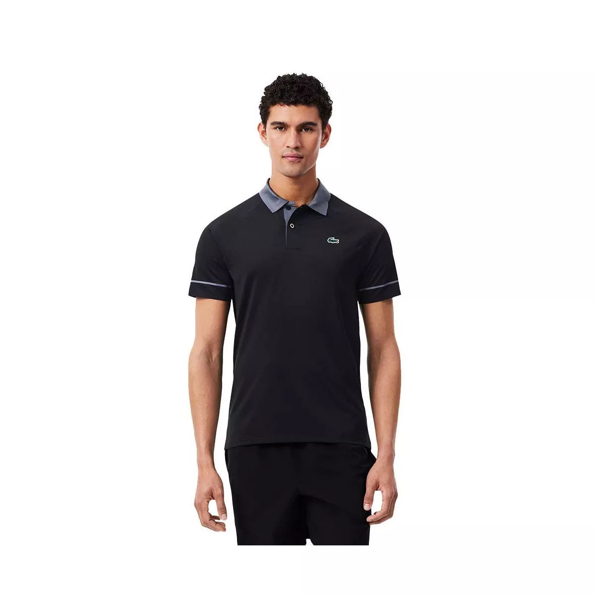Lacoste Tennis Polo Novak Djokovic On Court Zwart/Grijs
