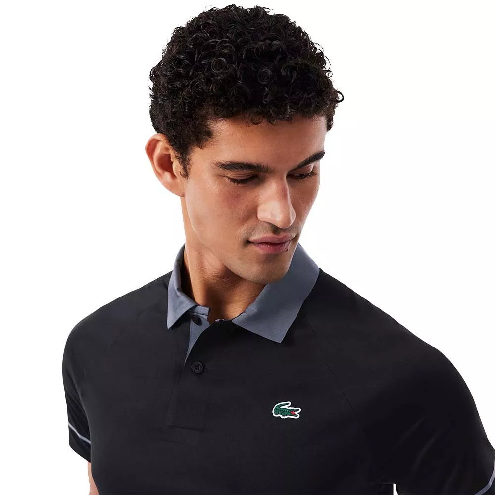 Lacoste Tennis Polo Novak Djokovic On Court Zwart/Grijs