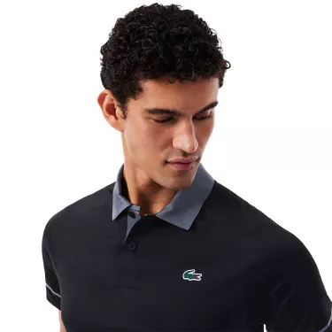 Lacoste Tennis Polo Novak Djokovic On Court Zwart/Grijs