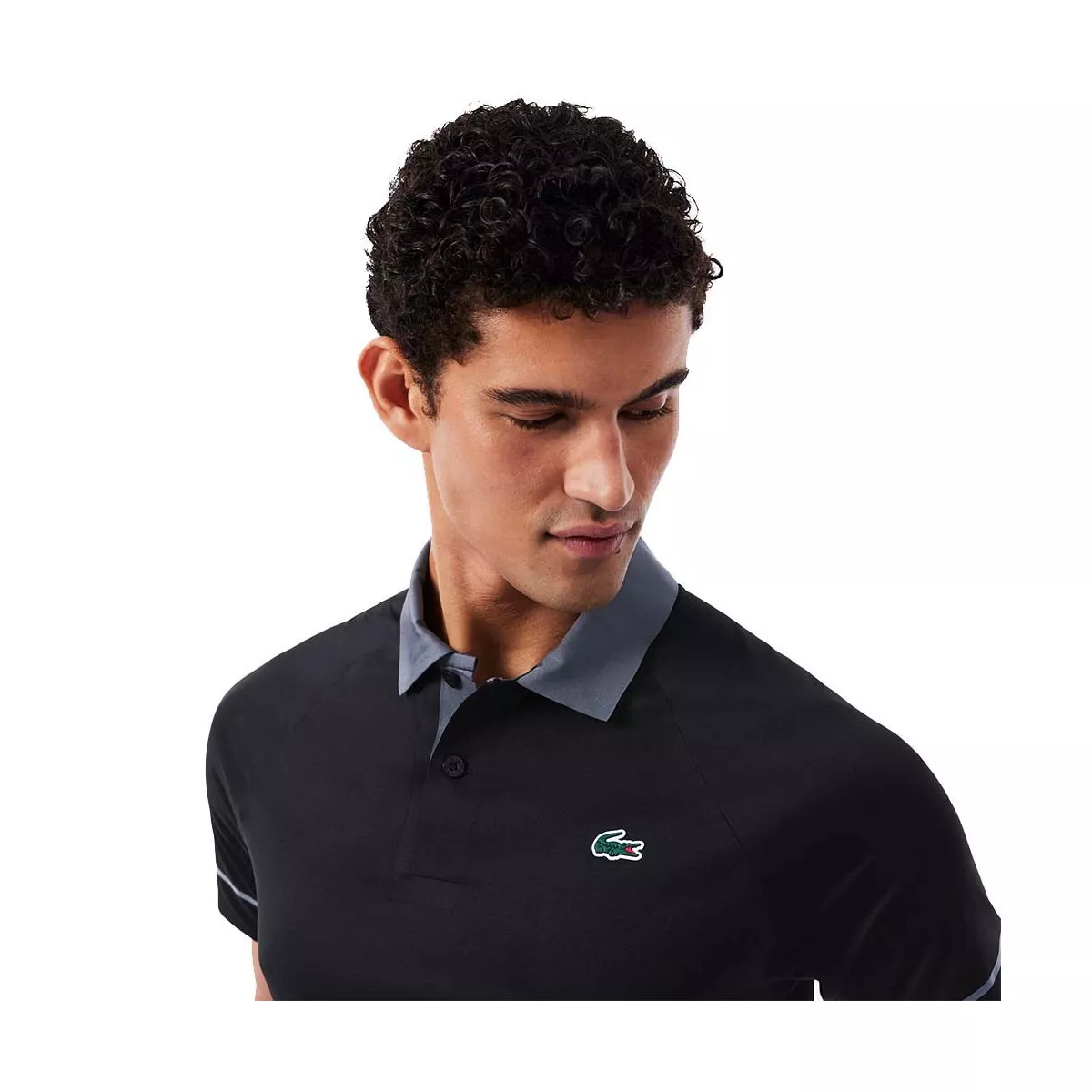 Lacoste Tennis Polo Novak Djokovic On Court Zwart/Grijs