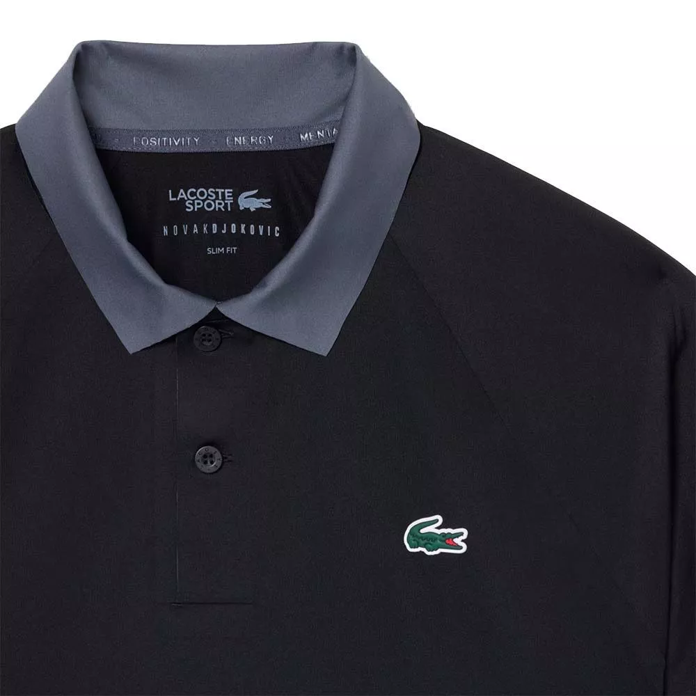 Lacoste Tennis Polo Novak Djokovic On Court Zwart/Grijs